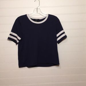 Navi blue and white shirt